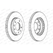FERODO Bromsskivor DDF1278C fram, ventilerad, 2 Stycke
