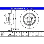 Ate Bromsskiva Power Disc 24.0311-0158.1, 1 Stycke