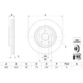 Bosch Bromsskiva 0 986 479 F01 fram, ventilerad, höggradigt förkolnad, 1 Stycke