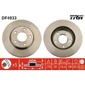 TRW Bromsskiva DF4933 fram, ventilerad, 1 Stycke