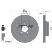 Textar Bromsskiva 92134400 fram, ventilerad, 1 Stycke