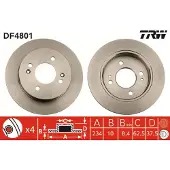 TRW Bromsskiva DF4801 bak, full, 1 Stycke