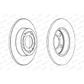 FERODO Bromsskivor DDF1233C bak, full, 2 Stycke