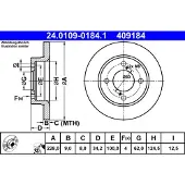 Ate Bromsskiva 24.0109-0184.1, 1 Stycke
