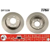 TRW Bromsskiva DF1539 bak, full, 1 Stycke