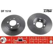 TRW Bromsskiva DF1518 fram, full, 1 Stycke