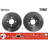 TRW Bromsskiva DF1533 fram, ventilerad, 1 Stycke