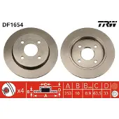 TRW Bromsskiva DF1654 bak, full, 1 Stycke