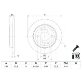 Bosch Bromsskiva 0 986 479 E95 bak, full, 1 Stycke