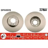 TRW Bromsskiva DF6003S fram, ventilerad, höggradigt förkolnad, 1 Stycke