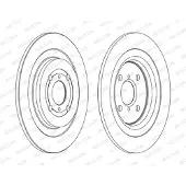 FERODO Bromsskivor DDF1588C bak, full, 2 Stycke