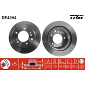 TRW Bromsskiva LUC DF4394 bak, ventilerad, 1 Stycke