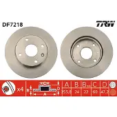 TRW Bromsskiva DF7218 fram, ventilerad, 1 Stycke