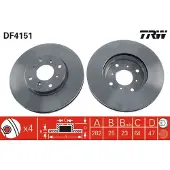 TRW Bromsskiva DF4151 fram, ventilerad, 1 Stycke