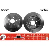 TRW Bromsskiva DF4561 bak, full, 1 Stycke