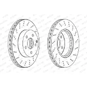 FERODO Bromsskivor DDF1693C fram, ventilerad, perforerad, 2 Stycke