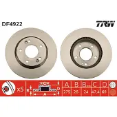 TRW Bromsskiva DF4922 fram, ventilerad, 1 Stycke
