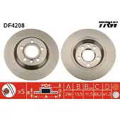 TRW Bromsskiva DF4208 bak, full, 1 Stycke