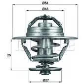 MAHLE ORIGINAL Termostat, kylvätska TX 93 74D