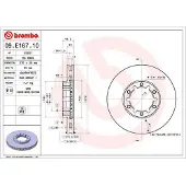 Brembo Bromsskiva 09.E167.10, 1 Stycke