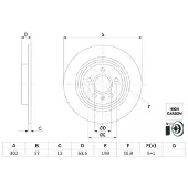 Bosch Bromsskiva 0 986 479 G98 bak, full, höggradigt förkolnad, 1 Stycke