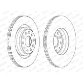 FERODO Bromsskivor DDF1503C bak, ventilerad, 2 Stycke