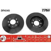 TRW Bromsskiva LUC DF4345 fram, ventilerad, 1 Stycke