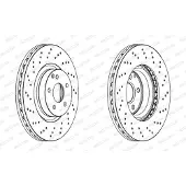 FERODO Bromsskiva DDF1769C-1 fram, ventilerad, perforerad, 1 Stycke