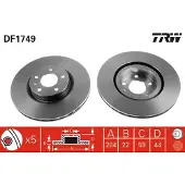 TRW Bromsskiva DF1749 fram, ventilerad, 1 Stycke