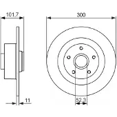 Bosch Bromsskiva 0 986 479 573 bak, full, 1 Stycke