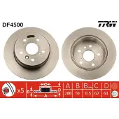 TRW Bromsskiva DF4500 bak, full, 1 Stycke