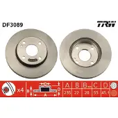 TRW Bromsskiva DF3089 fram, ventilerad, 1 Stycke
