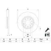 Bosch Bromsskiva 0 986 479 G21 bak, full, 1 Stycke