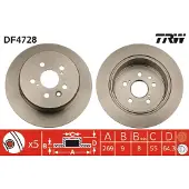TRW Bromsskiva DF4728 bak, full, 1 Stycke
