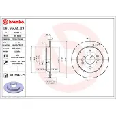 Brembo Bromsskiva 08B60221 bak, full, 1 Stycke