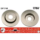 TRW Bromsskiva DF1748 fram, full, 1 Stycke