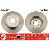 TRW Bromsskiva DF4827 bak, full, 1 Stycke
