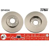 TRW Bromsskiva DF4024 fram, ventilerad, 1 Stycke