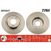 TRW Bromsskiva DF6047 bak, full, 1 Stycke