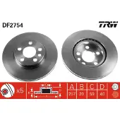 TRW Bromsskiva DF2754 fram, ventilerad, 1 Stycke