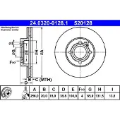 Ate Bromsskiva Power Disc 24.0320-0128.1, 1 Stycke
