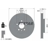 Textar Bromsskiva 92277103 fram, ventilerad, 1 Stycke