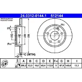 Ate Bromsskiva PowerDisc 24.0312-0144.1, 1 Stycke