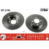 TRW Bromsskiva LUC DF2792 fram, full, 1 Stycke