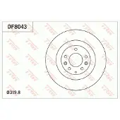 TRW Bromsskiva DF8043 fram, ventilerad, 1 Stycke