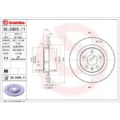 Brembo Bromsskiva 08D89311 bak, full, höggradigt förkolnad, 1 Stycke