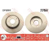 TRW Bromsskiva DF6591 fram, ventilerad, 1 Stycke