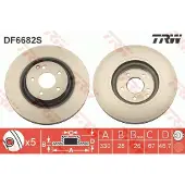 TRW Bromsskiva DF6682S fram, ventilerad, 1 Stycke
