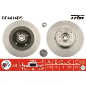TRW Bromsskiva DF4414BS bak, full, 1 Stycke