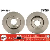 TRW Bromsskiva LUC DF4698 fram, ventilerad, 1 Stycke